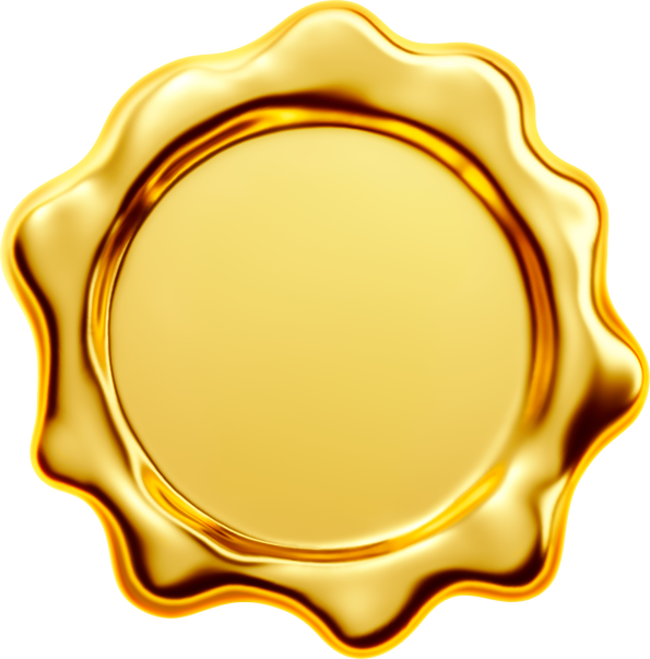 Gold seal isolated